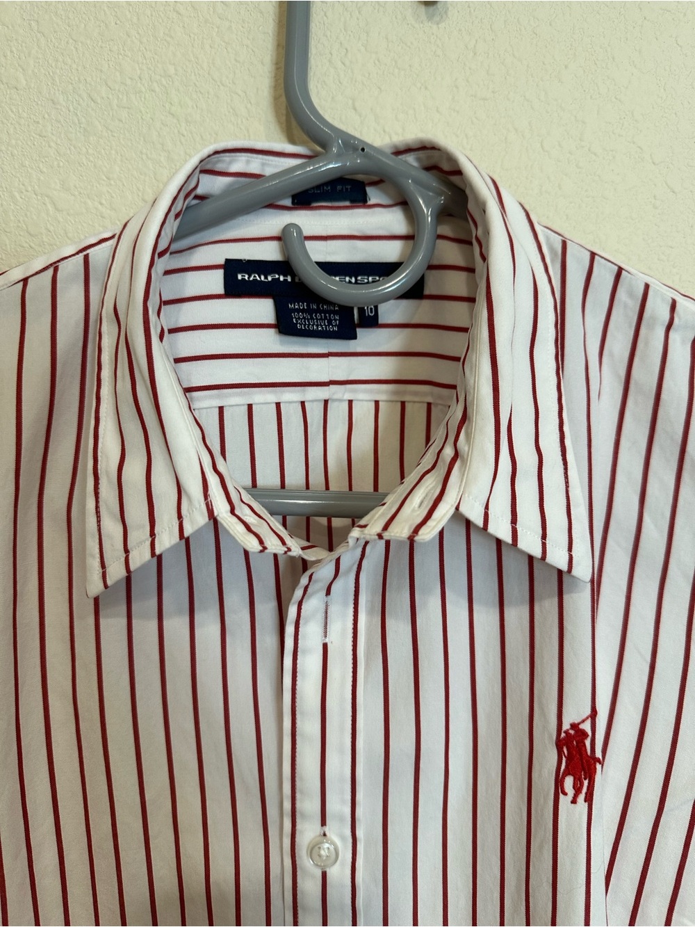Ralph Lauren Women’s Blouse with Red and White Stripes—Size 10 - Picture 2 of 7